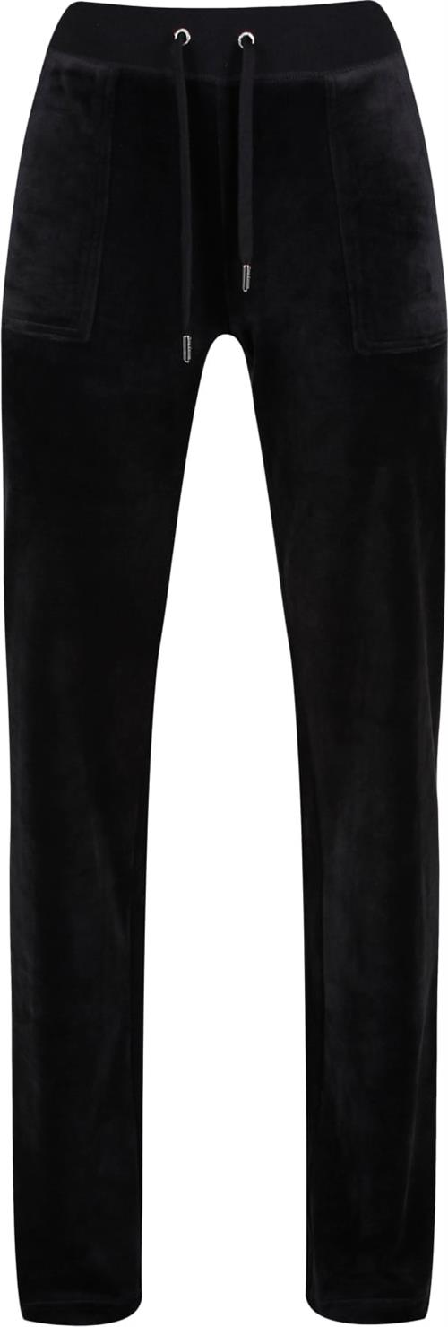 Juicy Couture Del Ray Classic Velour Pant Pocket Design Kvinde Black Bukser Med Lige Ben Str S Velour - hos Magasin