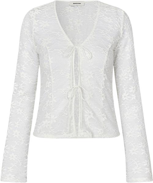 Modström Tildemd ls Lace top Kvinde Soft White Langærmede Bluser Str M - hos Magasin