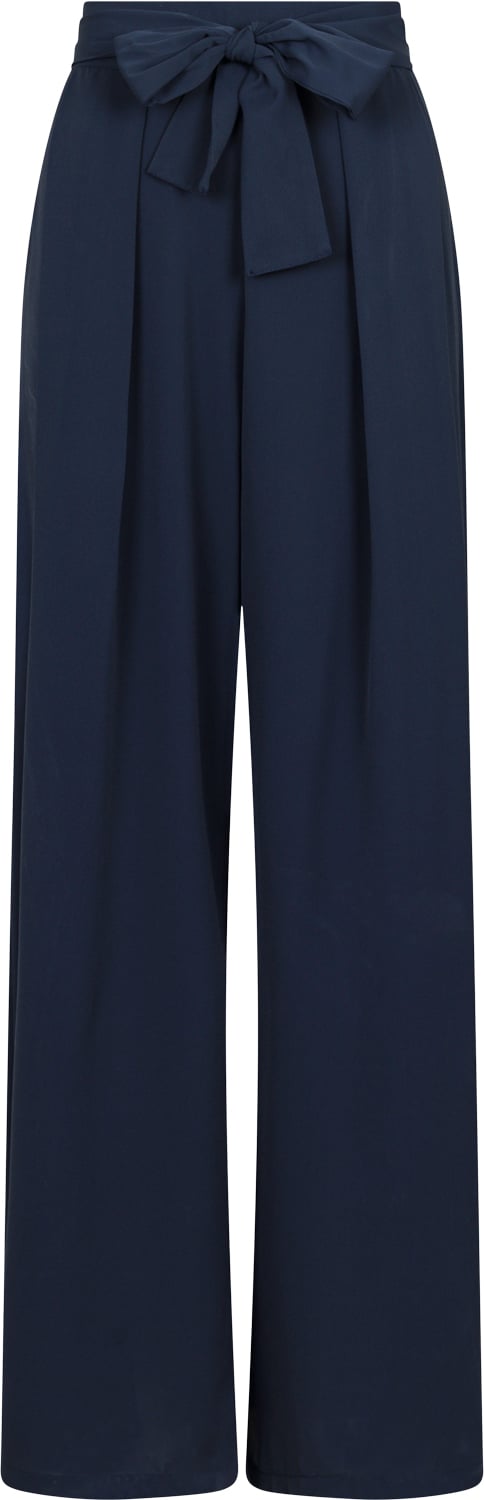 Neo Noir Lana Pants Kvinde Navy Bukser Med Brede Ben Str 40 - hos Magasin