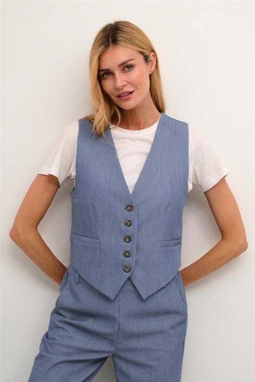 Kaffe Kasakura Waistcoat Kvinde Vintage Indigo Blazere Str 46 - hos Magasin