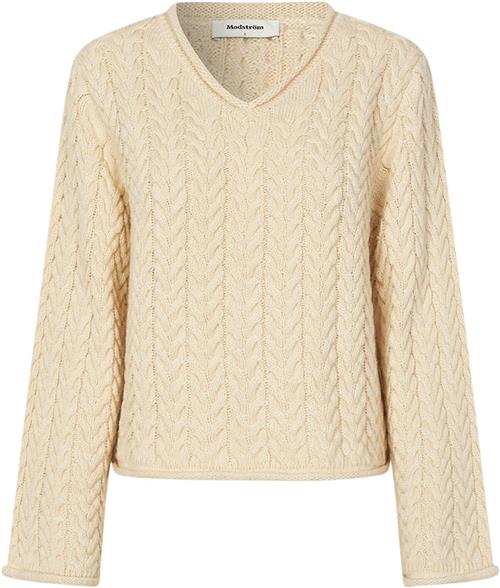 Modström Kurtismd Vneck Kvinde Summer Sand Sweaters Str S - hos Magasin