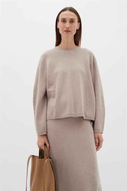 Se InWear Kayllaiw Pullover Kvinde Sandy Grey Melange Sweaters Str M - hos Magasin ved Magasin