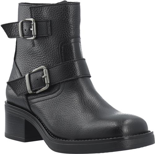 Cashott Casrikke Biker Boot W. Inside Zip Leather Kvinde Black Ankelstøvler Str 38 - hos Magasin