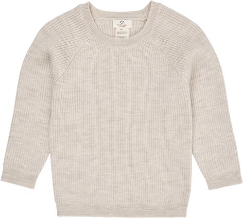 Copenhagen Colors Merino Classic RIB Blouse Kvinde Pale Cream Melan Sweaters Str 86 Merino - hos Magasin