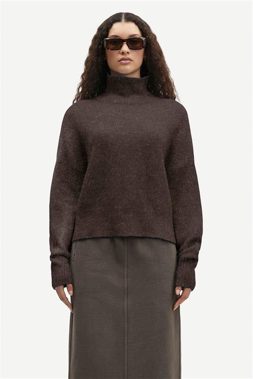 Samsøe Samsøe Nola tn 7355 Kvinde Chocolate Torte Sweaters Str M - hos Magasin