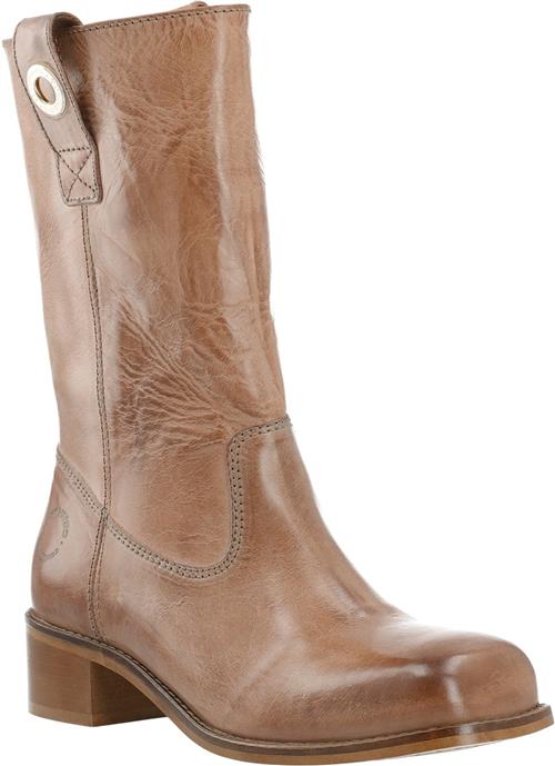 Cashott Casvilma Pull On Mid Cut Boot Waxy Leather Kvinde Cognac Cowboy & Biker Str 36 - hos Magasin