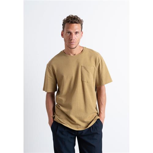 Se Clean Cut Copenhagen Calton Structured Tee Mand Dark Khaki Kortærmede T-shirts Str XL - Bomuld hos Magasin ved Magasin