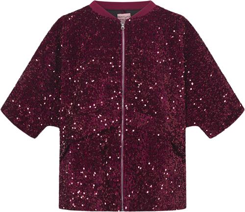 Se HUNKØN Kaia Sequin Jacket Kvinde Deep Red Overgangsjakker Str M - hos Magasin ved Magasin