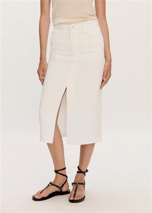 MANGO Slit Denim Skirt Kvinde White Midi Nederdele Str XS Denim - hos Magasin