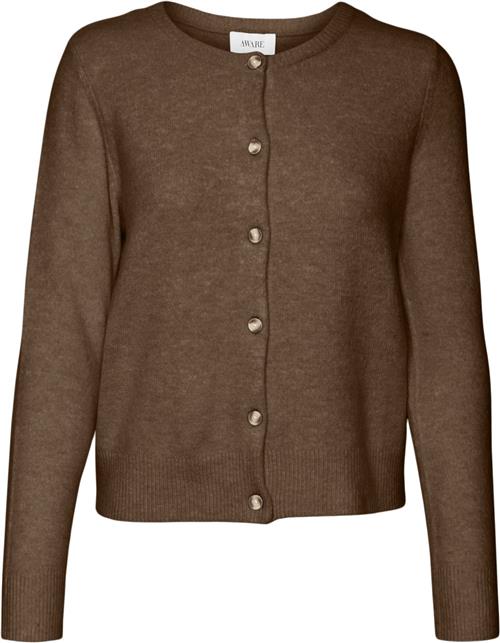 Vero Moda Vmlucille LS Oneck Knit Cardigan V Kvinde Bison Cardigans Regular Fit Str L - hos Magasin