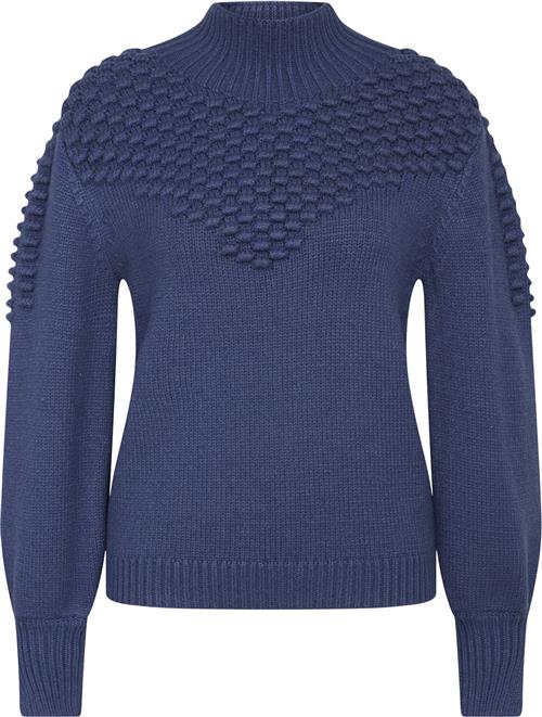 Bruuns Bazaar Simonabbtampa Knit Kvinde Dark Blue Sweaters Str L - Polyester hos Magasin