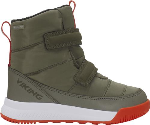 Viking Aery Reflex Warm GTX 2V Olive/red Støvler Str 24 - hos Magasin