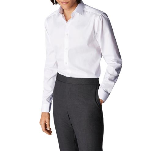 ETON White Signature Twill Shirt Super Slim FIT Mand Hvid Langærmede Skjorter Str 39 - Uld hos Magasin