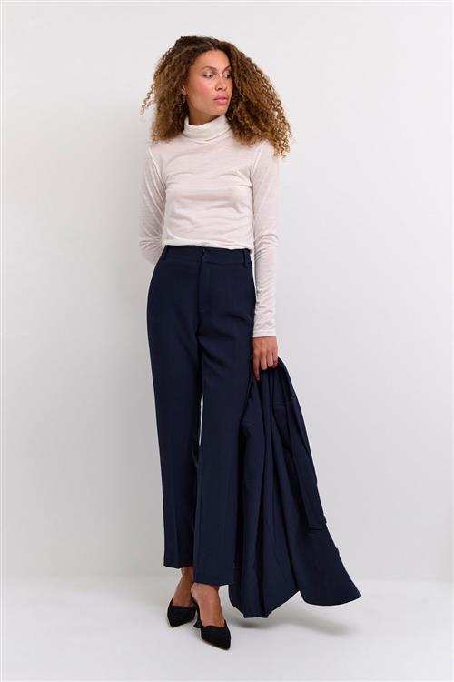 My Essential Wardrobe 26 THE Tailored Straight Pant Kvinde Baritone Blue Bukser Med Smalle Ben Str 34 - hos Magasin