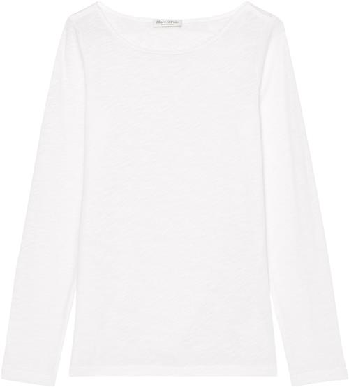 Marc O’Polo Tshirt, Long Sleeve, Boat Neck Kvinde White Langærmede T-shirts Str M - hos Magasin