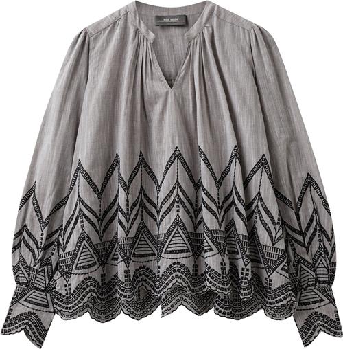 Mos Mosh Mmgill Emb Blouse Kvinde Rain Drum Langærmede Bluser Str L - hos Magasin