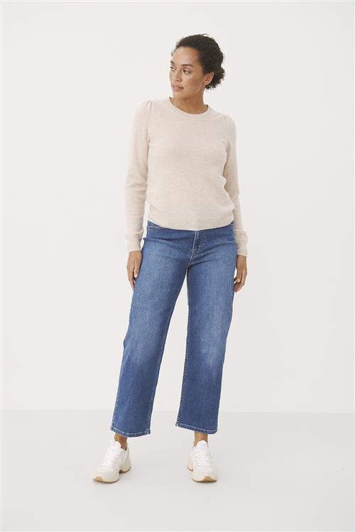 Se Part Two Evinapw PU 100% Cashmere Kvinde Natural Melange Sweaters Relaxed Fit Str S Cashmere - hos Magasin ved Magasin