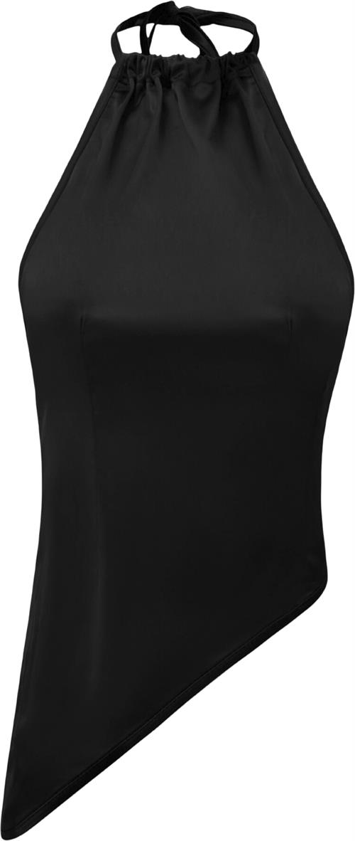 OW Collection Venus Glossy Top Kvinde Black Caviar Toppe Str S - Polyester hos Magasin