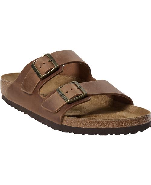 Birkenstock Arizona Leoi Cognac Kvinde Cognac Flade Sandaler Str 43 - hos Magasin