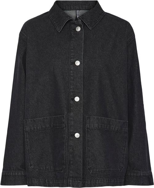 Se Pieces Pcchrissy LS Denim Loose Shirt PWP Kvinde Black Denim Skjorter Str XL Denim - hos Magasin ved Magasin