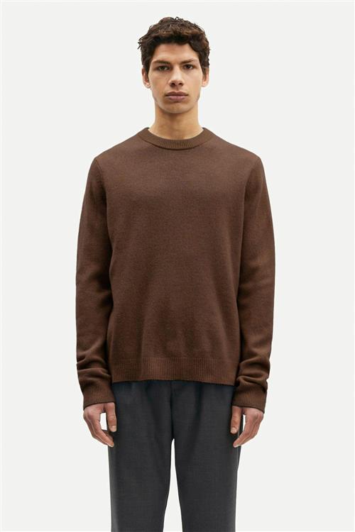 Samsøe Samsøe Isak Knit Sweater 15010 Mand Chocolate Torte Sweaters Str L - hos Magasin