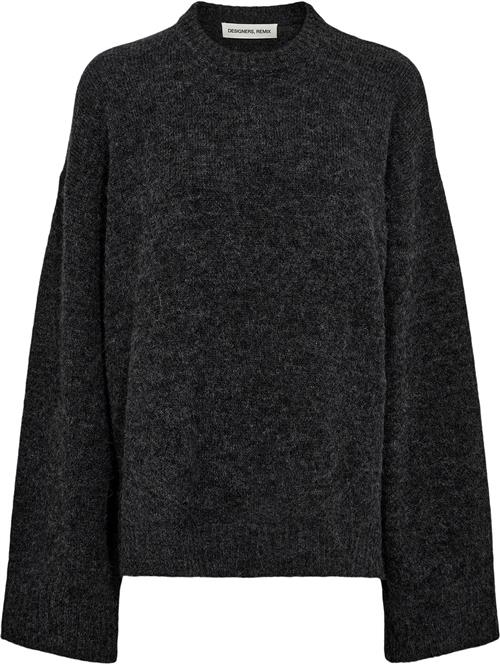 Designers Remix Verona Slit Sweater Kvinde Grå Langærmede Bluser Str XL - hos Magasin