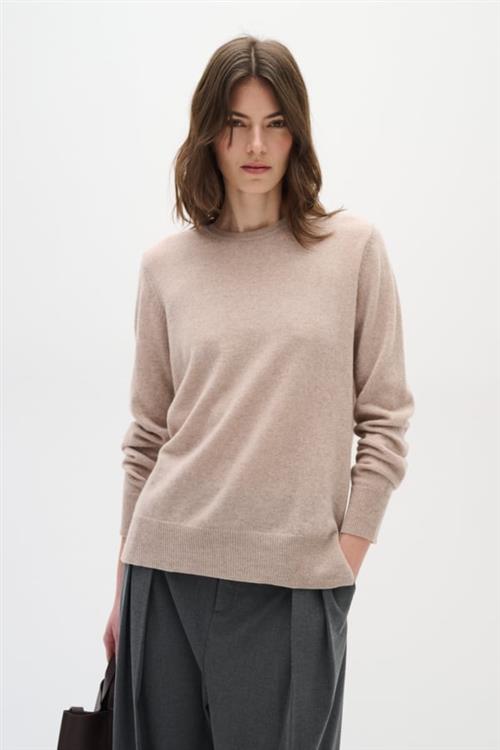 InWear Lukkaiw Crewneck Pullover Premium - 100 Cashmere Kvinde Sand Sweaters Regular Fit Str S/M Cashmere - hos Magasin