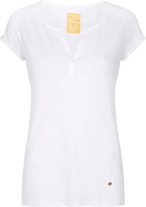 Mos Mosh Troy Tee SS Kvinde White Kortærmede T-shirts Str L - Bomuld hos Magasin