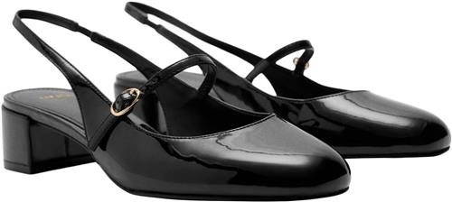 Se MANGO Heeled Shoes With Buckle Kvinde Black Slingbacks Str 41 - hos Magasin ved Magasin