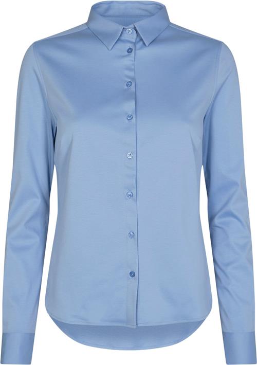 Mos Mosh Tina Jersey Shirt Kvinde Bel Air Blue Langærmede Skjorter Str S - hos Magasin