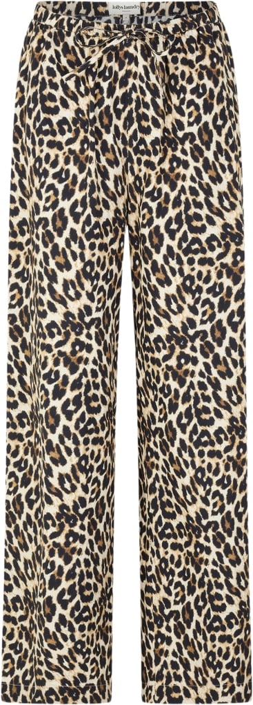 Lollys Laundry Ritall Pants Kvinde Leopard Print Bukser Med Brede Ben Str M - hos Magasin