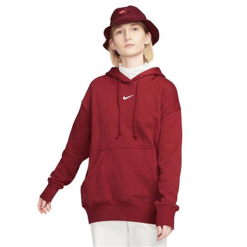 Nike Sportswear Phoenix Fleece Kvinde Team Red/white Hættetrøjer Str S - Bomuld hos Magasin