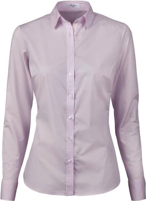 Stenströms Shirt s Poplin Stretch/jersey Kvinde Pink Langærmede Skjorter Slim Fit Str 42 - hos Magasin