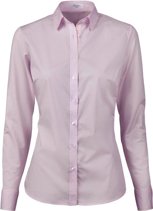 Stenströms Shirt s Poplin Stretch/jersey Kvinde Pink Langærmede Skjorter Slim Fit Str 38 - hos Magasin