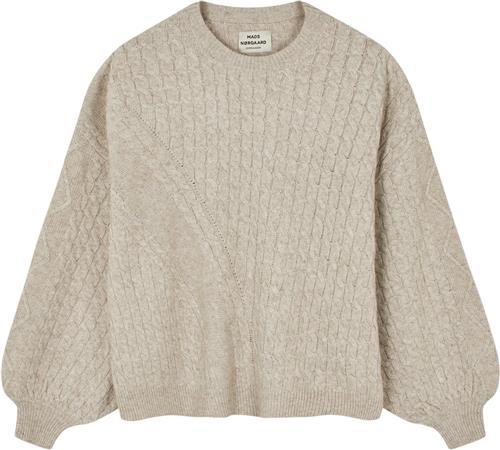 Mads Nørgaard - Copenhagen Recycled Wool Mix Rokko Sweater Kvinde Sand Sweaters Str XL - hos Magasin