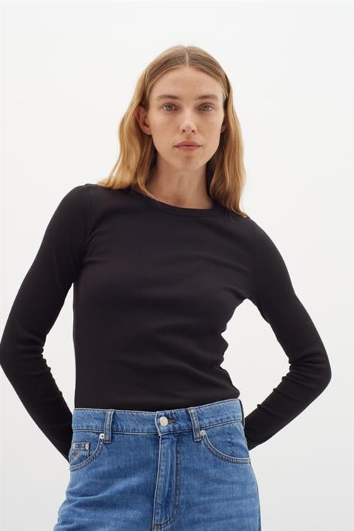 Se InWear Lolahiw Base LS Kvinde Black Langærmede T-shirts Tight Fit Str XL - hos Magasin ved Magasin