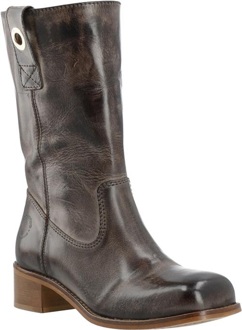 Cashott Casvilma Pull On Mid Cut Boot Waxy Leather Kvinde Coffee Cowboy & Biker Str 41 - hos Magasin