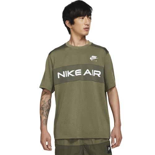 Se Nike Sportswear air Mesh Tshirt Mand Green Kortærmede T-shirts Str L - Polyester hos Magasin ved Magasin