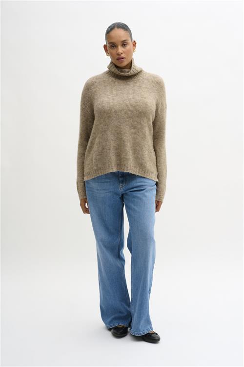 My Essential Wardrobe 11 THE Knit Rollneck Kvinde Dune Melange Sweaters Str XL - hos Magasin