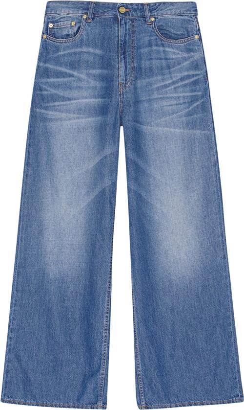 Ganni Light Denim Wide Jeans Kvinde Mid Blue Vintage Wide Jeans Str 29 Denim - hos Magasin