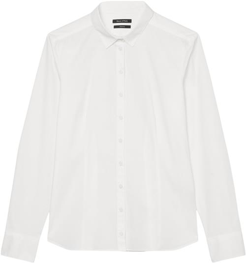 Marc O’Polo Blouse, Kent Collar, Long Sleeved, Kvinde White Langærmede Skjorter Str 44 - hos Magasin