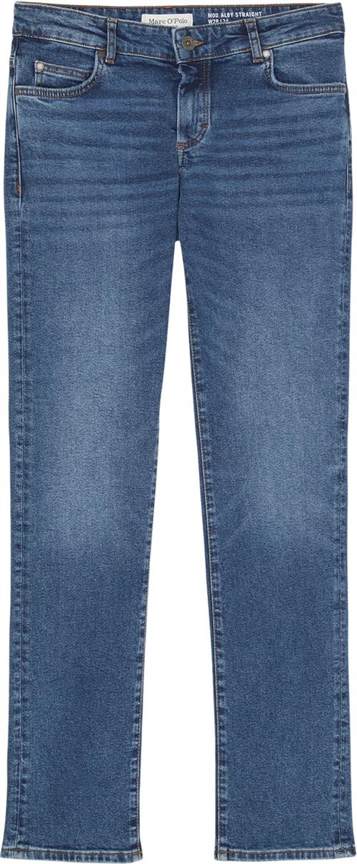 Marc O’Polo Denim Trouser, Straight fit, Regula Kvinde Authentic Mid Blue Wash Bukser Med Brede Ben Str 26 32 Denim - hos Magasin