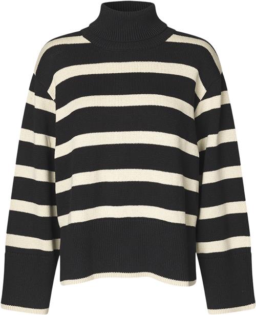 Modström Corbinmd Stripe Tneck Kvinde Summer Sand Black Rullekraver Str S - hos Magasin