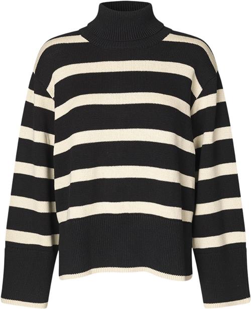 Se Modström Corbinmd Stripe Tneck Kvinde Summer Sand Black Rullekraver Str XL - hos Magasin ved Magasin