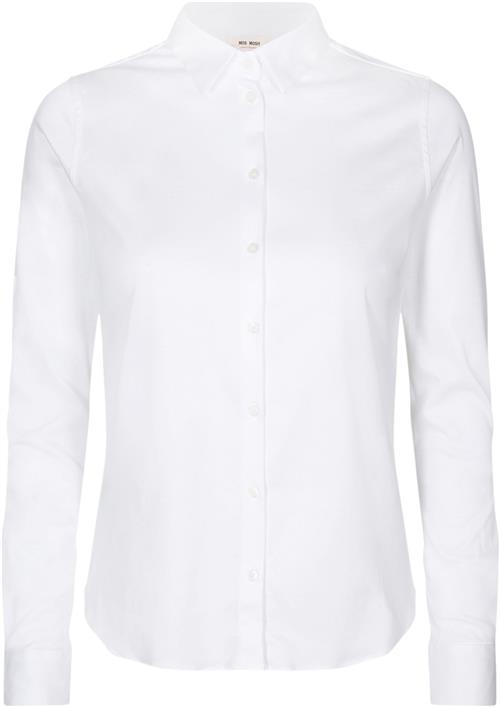 Mos Mosh Tina Jersey Shirt Kvinde White Langærmede Skjorter Str L - hos Magasin