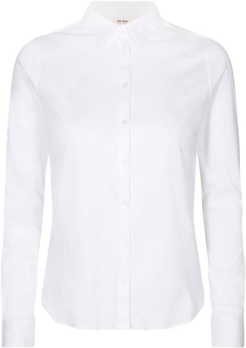 Mos Mosh Tina Jersey Shirt Kvinde White Langærmede Skjorter Str S - hos Magasin