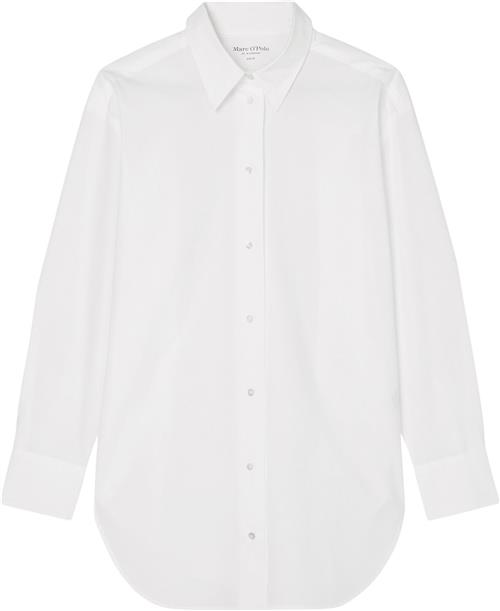 Marc O’Polo Longblouse, Kent Collar, Side Slits Kvinde White Langærmede Skjorter Str 42 - hos Magasin