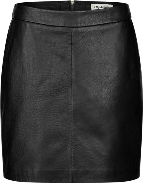 Lollys Laundry Aquall Short Leather Skirt Kvinde Black Korte Nederdele Straight Fit Str L - hos Magasin