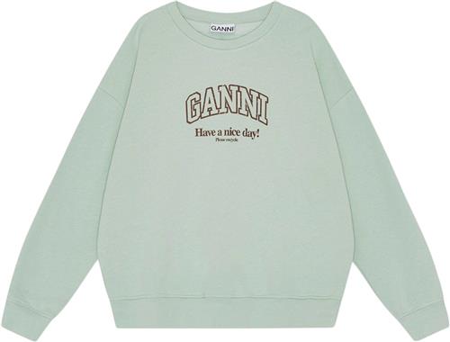 Se Ganni Isoli Ganni Oversized Sweatshirt Kvinde Aqua Foam Sweatshirts Str S/M - hos Magasin ved Magasin