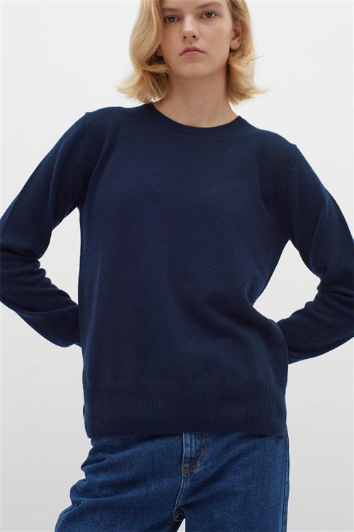 InWear Lukkaiw Crewneck Pullover Premium - 100 Cashmere Kvinde Marine Blue Sweaters Regular Fit Str S/M Cashmere - hos Magasin